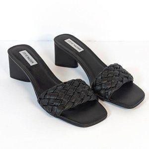 Steve Madden Aspyn Sandal Black heeled mule slide size 8.5
